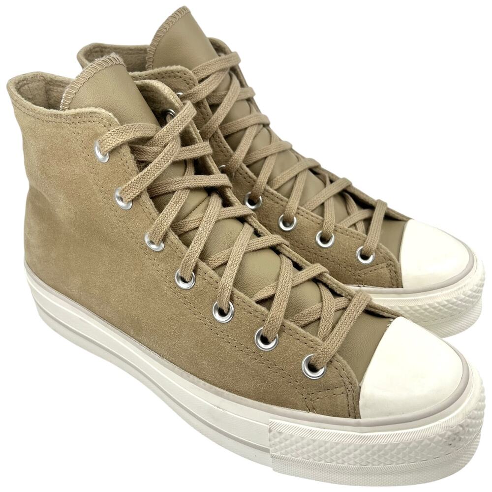 Converse Chuck Taylor All Star Lift Platform Suede Khaki Women’s 9 A03250C